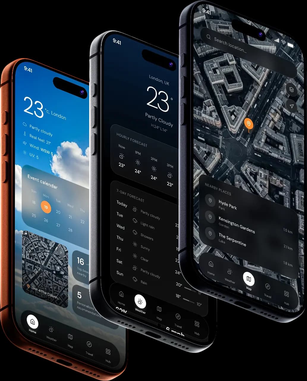Three mobile app screens generated in Quanta